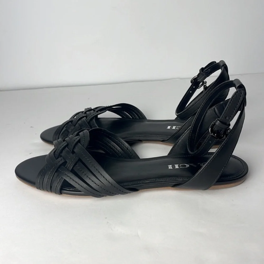 Coach Summers Black Leather Sandals 8.5 - Picture 4 of 7